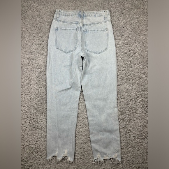 Vervet Jeans Womens 24 High Rise Light Wash Raw Hem Wide Leg Night Out Party - Picture 4 of 4